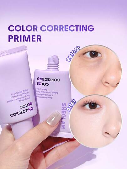 SHEGLAM Even Better Color Correcting Primer-Purple Brand Beauty Makeup Face Paint Cosmetic For Women Girls Perfect For Winter Ideal For Y2K Fancy Fashion Suitable For Birthday Gift Party Ready Best Color