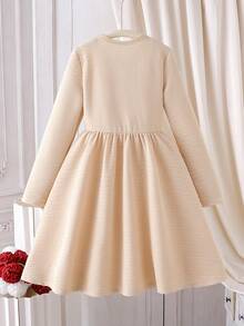 Glamorique Kids Váy dạ hội thanh lịch cho bé gái, cổ tròn đính cườm hoa 3D trang phục Giáng sinh và Halloween, màu đỏ - Rượu sâm banh - Xem 2