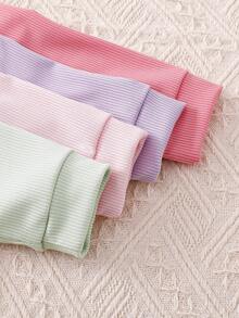 4件套新生儿连体衣礼盒装，绿色、深粉色、浅粉色、紫色，拉链，长袖，带脚套，口袋，婴儿连体服，家居服 - 彩色 - 查看 6