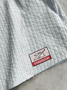 AXEPEAK Men's Casual Contrast Collar Striped Short Sleeve Shirt, Summer - Blue - View 5