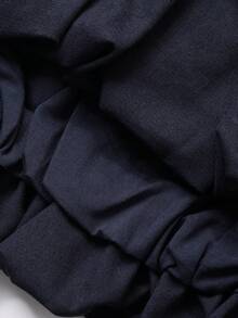 DAZY 女童纯色韩版叠层百搭连衣裙 - 藍色 - 查看 9