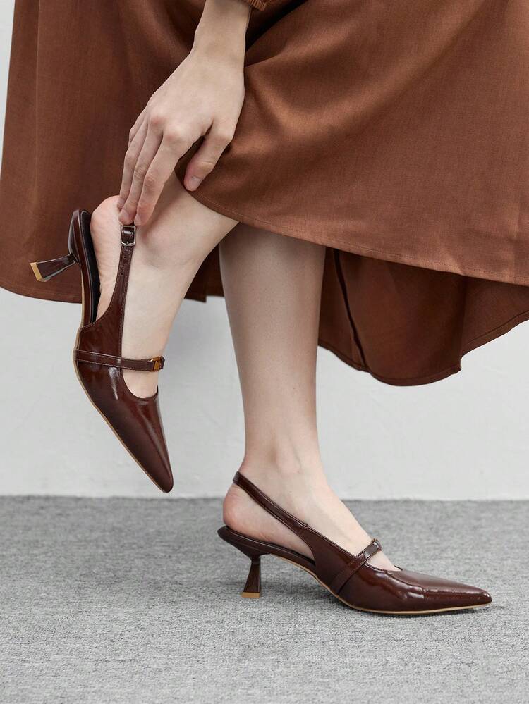 CUCCOO BIZCHIC Women's Fashion Versatile Elegant Commuter Buckle Pointed Toe Pumps For Christmas