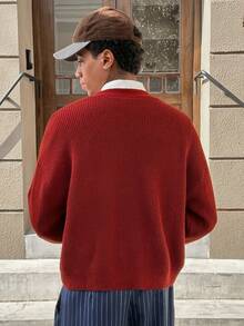 SWAVVY 男士休闲字母刺绣开衫，秋冬款