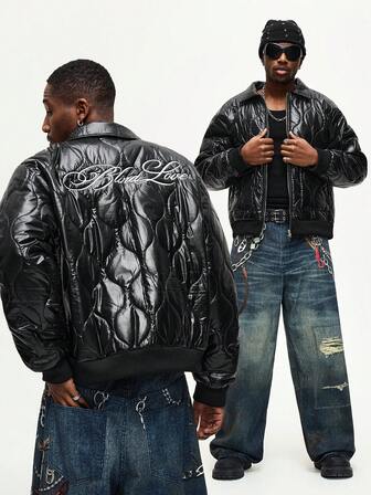 Street Life Herren Lässig Schwarze Baumwolle Langarm Jacke