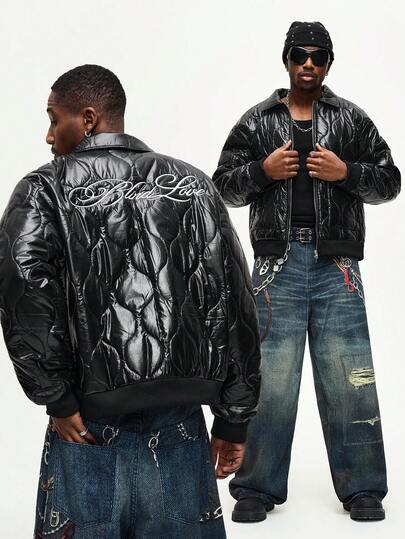 Street Life Herren Lässig Schwarze Baumwolle Langarm Jacke