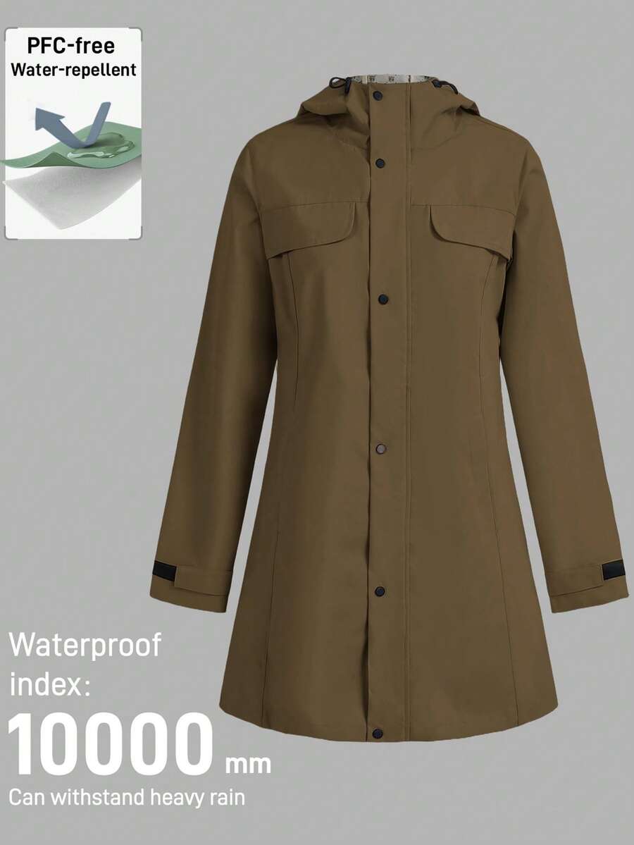 In My Nature Chaqueta impermeable para mujer para acampada, senderismo y desplazamientos urbanos - Marrón - Ver 1