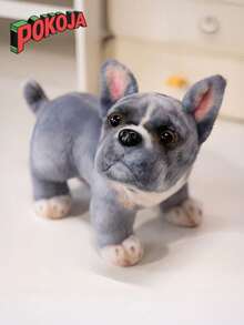 POKOJA LAND - SELECTS 8.6英寸椋鸟，法国斗犬毛绒玩具，仿真逼真，柔软手工制作，卧姿可爱，适合男孩女孩，是送给各个年龄段和各种场合的可爱礼物。