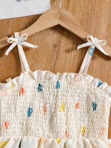 2pcs/Set Young Girl Clothes, Colorful Heart Camisole Top And Straight Loose Pants, Suitable For Vacation, Outing, Daily Wear, School, Summer, New Arrival, Elegant Holiday Outfit