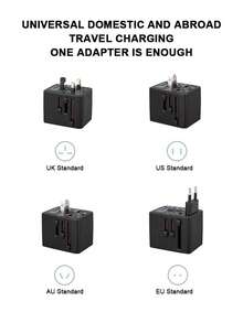 Teckwe 多功能旅行转换插头，通用插头转换器，通用欧美标准插座，3个USB+Type-C智能快充接口，可同时充电。旅行者的理想之选，小巧轻便，易于携带，白色/黑色可选。