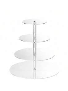 1pc,Acrylic Cake Stand, Clear Cake Stand, Round Tall Cake Stand, Dessert Table Display Set, Cupcake Stand, Dessert, Cupcake Pastry Candy Display, Wedding, Event, Birthday Party - Multicolor - View 12