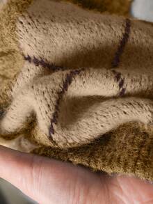 CosyJoli Große Größen Rhombus Muster Farbblock Lässiger Langarm Pullover Sweater Herbst Winter Kleidung für Frauen