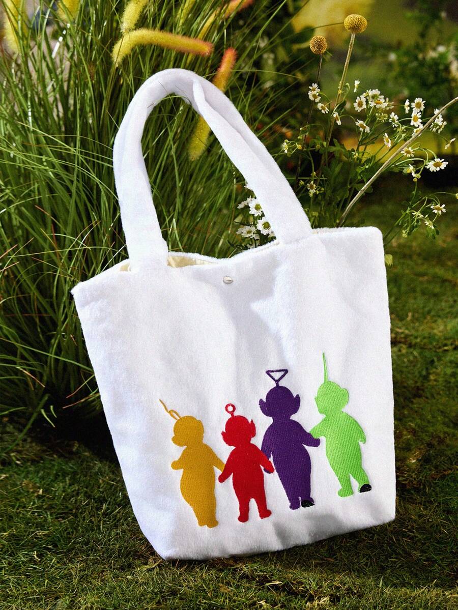 Teletubbies X ROMWE Blue Academy Adventure Fantasy Shoulder Bag - White - View 1