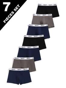 SHEIN 7pcs/Set Teenage Boys' Fashion Sports Briefs Underwear - Multicolor - View 3