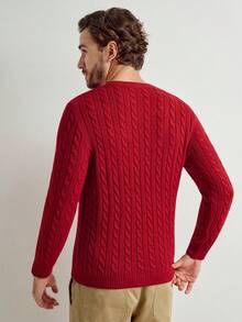 Manfinity CityGents 纯色圆领插肩针织休闲套头毛衣