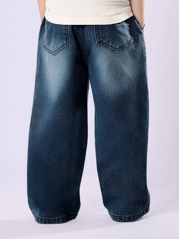 Jeans a gamba larga con coulisse