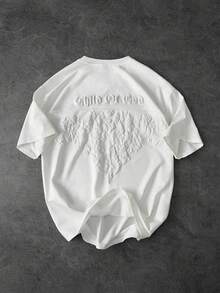 STYNVO 男士街头风流行天使线和花卉线3D立体印花T恤，适合户外音乐节、日常穿着、朋友聚会、送给男友/老公的礼物、周年纪念礼物，白色T恤，男士T恤，男士基督教衬衫，圣经衬衫 - 白色 - 查看 2