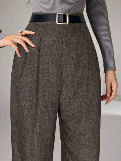 Heiryn 通勤休闲直筒高腰女裤