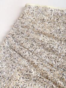 Sweetra Minigonna aderente casual e versatile con decorazioni in paillettes per donne