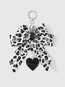 ROMWE Grunge Punk 1pc Y2K Retro Punk Chic High-End Dark Gothic Style Black Leather Double-Layer Hollow Bowknot Star Cross Pendant DIY Keychain Bag Charm, Suitable For Women, Daily Wear Or Gift - Multicolor-11 - View 15