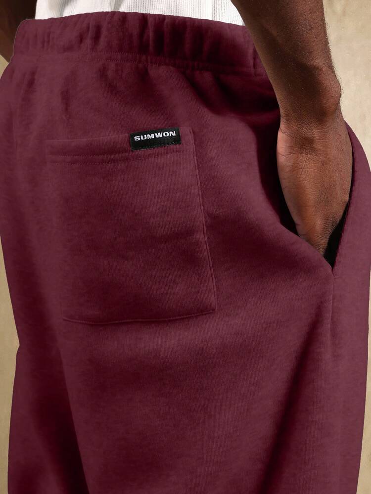 Straight Fit Drop Crotch Joggers With Drawstring