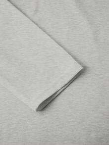 Manfinity Homme 男士字母印花圆领长袖休闲百搭T恤 - 灰色 - 查看 5