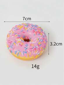 1 pieza Llavero ornamental con imán de pan, juguete de comida esponjoso de donut simulado de PU de rebote lento - Multicolor - Ver 6