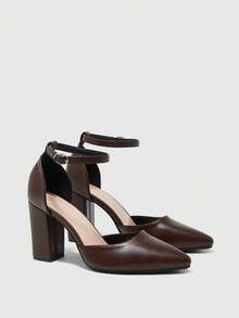 CUCCOO BIZCHIC 女士时尚百搭通勤优雅简约高跟鞋 - 咖啡棕 - 查看 7