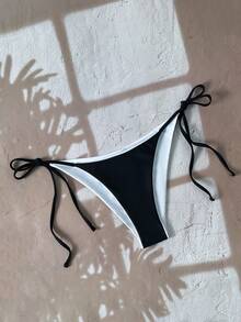 Swim Chiccia Women's Vacation Beach Tie-Side Swimsuit Bottom - Black and White - View 7