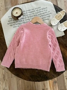 LMoss Kids LMoss Young Girl Young Girl Casual Sweater With Bow Decoration - Dusty Pink - View 2