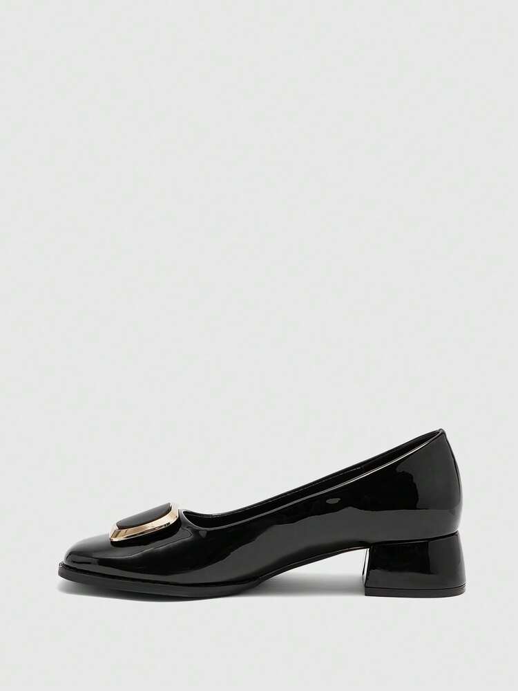 CUCCOO BIZCHIC The New Small Square-Toed Women's High Heels With A Buckle Design Are Elegant And Versatile For Both Work And Office Use Valentine's Day