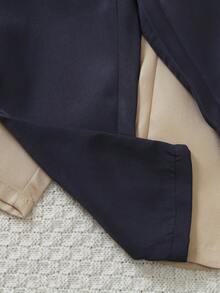 3pcs/Set Young BoySchool Casual Pants, Khaki + Black + Denim Blue, Simple Style With Black Buttons, Classic & Durable, Easy To Wear And Match - Multicolor - View 5