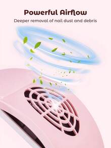 Teckwe Compact Nail Dust Collector, Nail Cleaner For Manicure, Vacuum Fan Dust Extractor With Reusable Filter For Salon & Home, Nail Tools, Professional Manicure Set - Pink - View 3