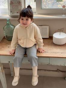 DAZY 女童连帽蕾丝拼接口袋长袖外套，秋冬季