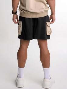 Men Casual Street Style Printed Shorts - Black - View 2