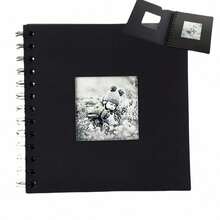 1pc, Scrapbook Photo Album With Black Inner Cowhide Paper Pages, 7x7 Inches, 20 Pages, DIY Notebook, Wedding Anniversary Memory, Travel, Guest, Christmas,Birthday, Valentine's Day Gift1pc, Scrapbook Photo Album Wi… - Multicolor - View 12