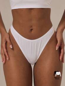 MUSERA ESSENTIALS High Leg Cotton Thong 3 PiecesMultipack Lounge Autumn Winter  Holidays Fall Cosy Everyday Multipack Essential - Multicolor - View 6