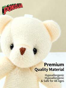 POKOJA LAND 6个/12个装，迷你泰迪熊玩偶毛绒玩具，DIY钥匙扣包包挂件，适合作为礼物、婚礼、生日礼盒、娃娃玩具、生日蛋糕装饰、派对礼品用品、装饰品、DIY配件，熊、泰迪熊，春夏款 - 白色 - 查看 8