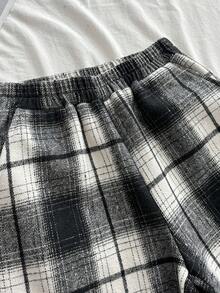 Franclia 日常百搭舒适休闲黑杏格子女秋冬保暖内衬加厚冬裤女冬裤女圣诞保暖内衬长裤 - 彩色 - 查看 5