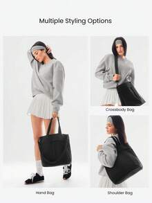 GLOWMODE 22L Maxi Go-Tote Water-Resistant Detachable Adjustable Shoulder Strap Tote Bag  Outdoors Daily Active Wear Spring Summer - Black - View 3