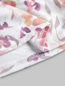 ROMWE Kawaii Blusa con estampado floral de dopamina, estilo vacacional para mujer - Multicolor - Ver 4