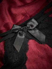 SpicyHot 2pcs Women's Sexy Lace Lingerie Set - Black - View 4