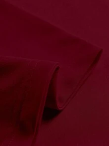 SHEIN Áo thun nam cổ tròn tay ngắn in chữ và chim bồ câu cỡ chuẩn - Màu Đỏ Sâu - Xem 5