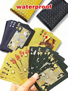 豪华防水扑克牌套装 - PVC材质，独特设计，适用于所有纸牌游戏和户外娱乐，节日礼物，扑克牌，纸牌游戏，卡片，派对游戏，娱乐，礼品卡