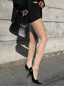 DAZY Sheer Pantyhose Leg Concealer, Women Sheer Tights Leggings - Beige - View 6