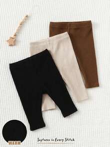 Cozy Pixies Quần legging gân đa năng thường ngày cho trẻ sơ sinh - Nhiều màu - Xem 3