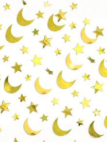 1PC Party Decor Glitter Double Sided 2M 4M Star Moon Garland Hanging Ornament For Wedding Birthday Celebration Atmosphere - Multicolor - View 3