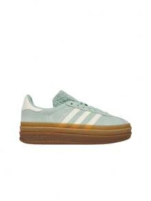 Adidas Gazelle Bold 女鞋 灰绿色/生胶底 JS3902 - 灰綠色/米白色/膠綠色 - 查看 1
