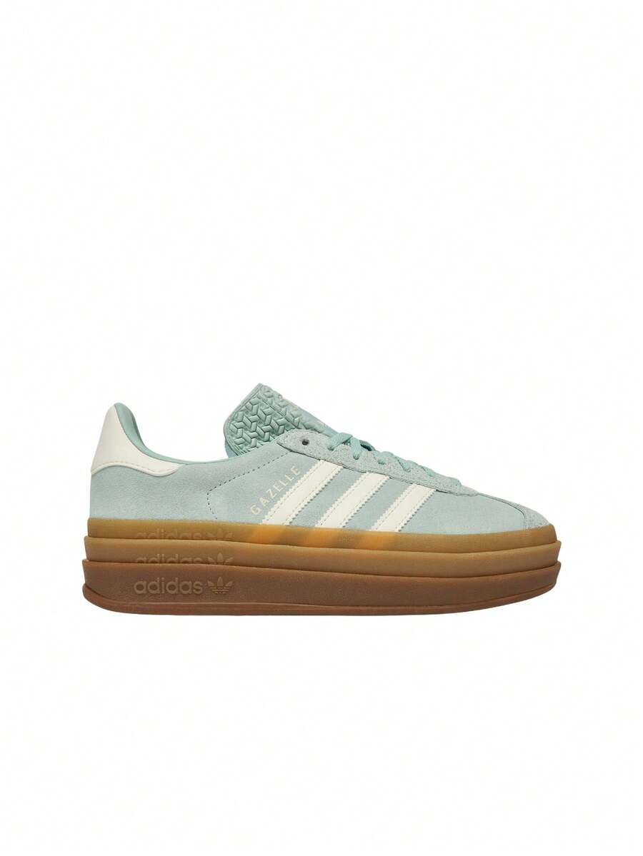 Adidas Gazelle Bold 女鞋 灰绿色/生胶底 JS3902 - 灰綠色/米白色/膠綠色 - 查看 1