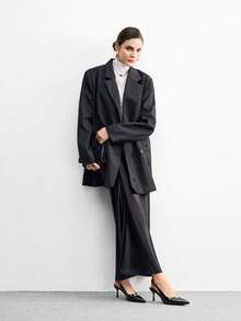 CUCCOO BIZCHIC Giày cao gót mũi nhọn thiết kế khóa kim loại cho nữ - màu đen - Xem 6