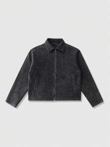 ROMWE MEN Street Life Áo khoác nam cổ điển, thời trang cho mùa thu - màu đen - Xem 5